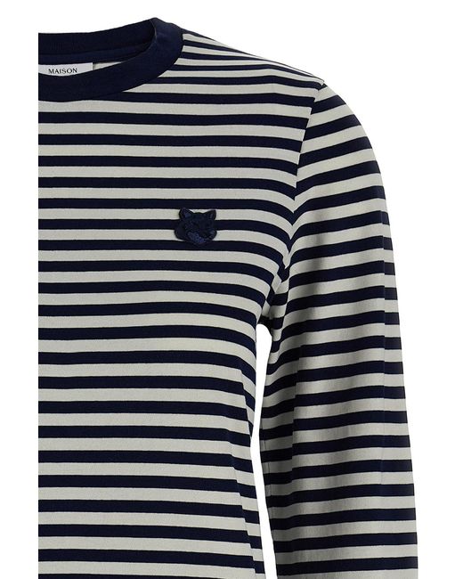 Maison Kitsuné Blue Maison Kitsuné Bold Fox Head Striped Sweater
