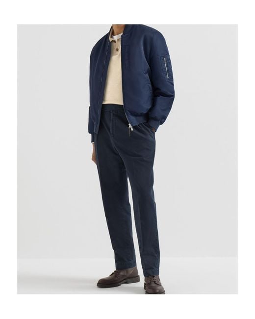 Brunello Cucinelli Natural Cashmere Knit Polo With Suede Collar for men