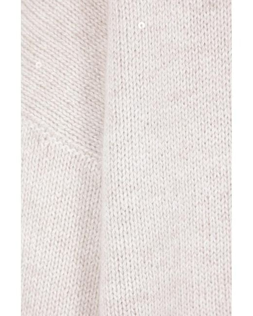 Brunello Cucinelli White Long-Sleeved Crewneck Jumper