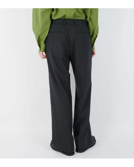 Auralee Gray Casual Pants With Belt Loops for men