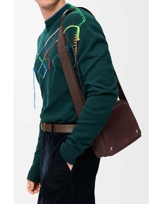 Loewe Brown Medium Pebble Messenger Bag for men