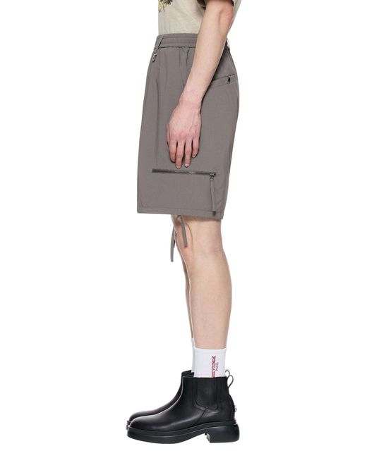Wooyoungmi Gray Zip Detail Cargo Shorts for men