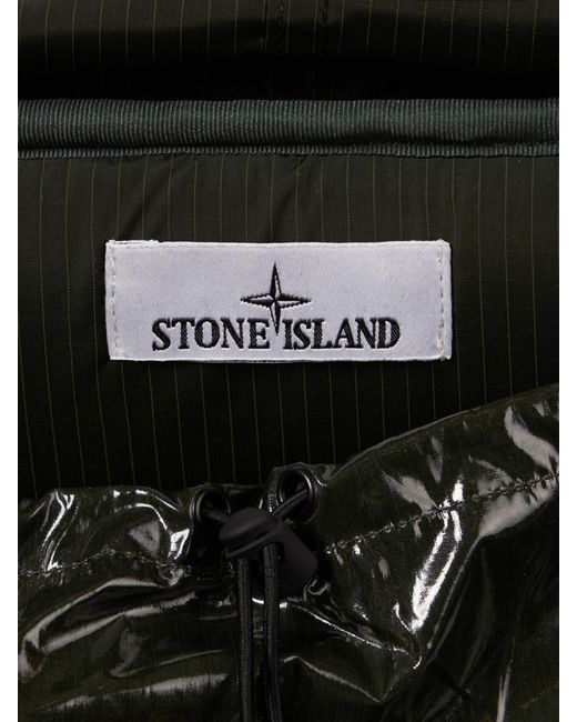 Stone Island Black Logo Patch Backpack for men