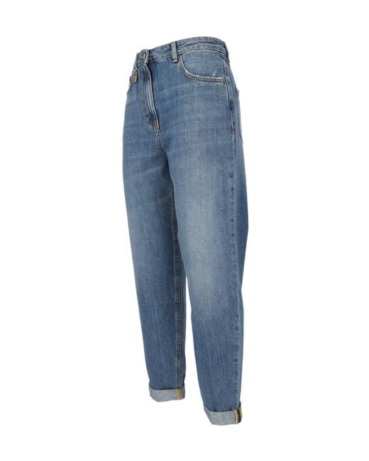 Elisabetta Franchi Blue Straight Leg Jeans