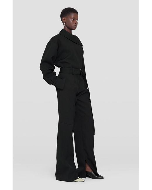 Jil Sander Black Belted High-Waist Wide-Leg Trousers