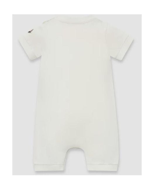 Moncler White Whale Motif Cotton Romper