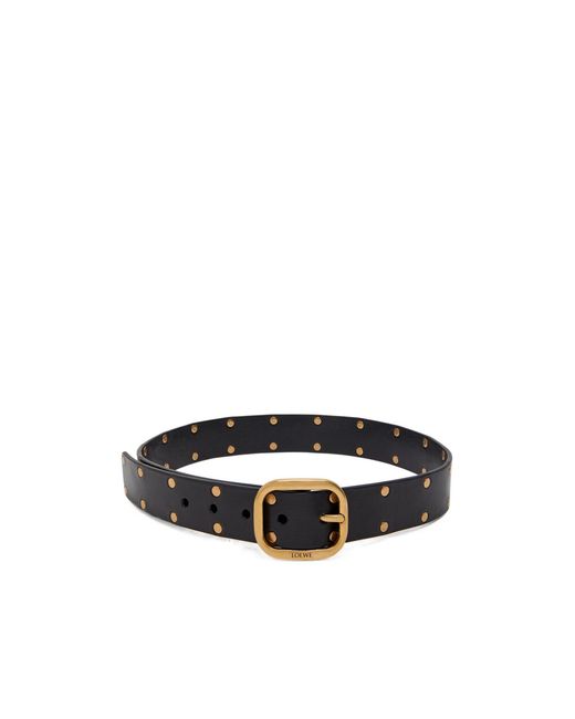 Loewe White Studded Leather Belt