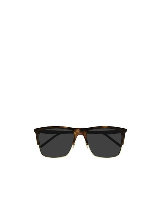 Saint Laurent Green Eyewear Rectangle-Frame Sunglasses for men