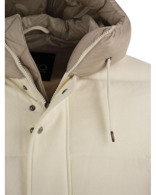 Herno White Drawstring Hooded Coat for men