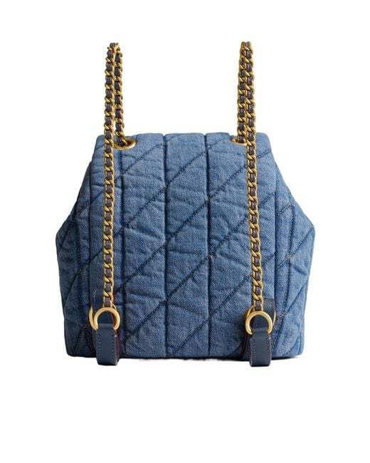 COACH Blue Tabby Quilted Backpack