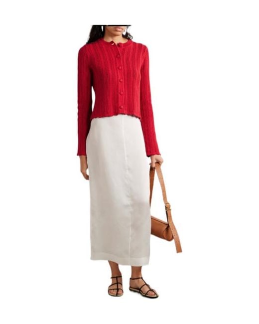 Altuzarra Red Knitted Organic Cotton Cardigan
