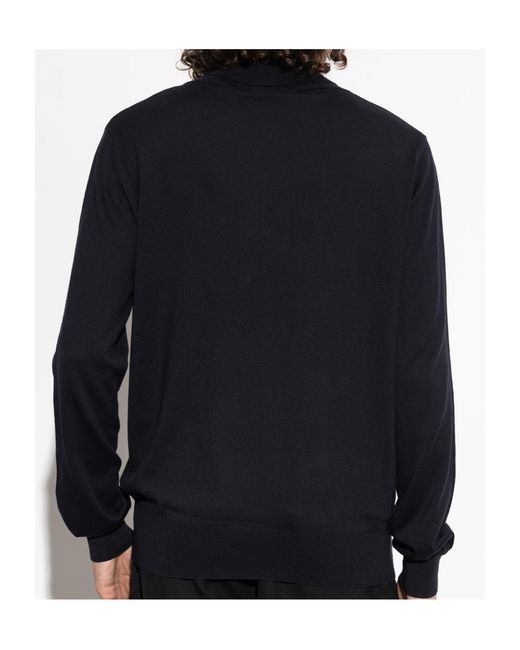 Balmain Blue Logo Turtleneck Knitted Sweater for men
