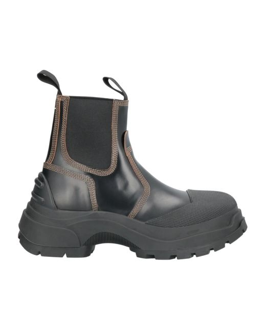 Maison Margiela Gray Two-Tone Platform Leather Boots