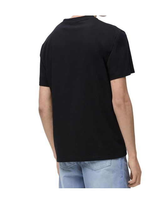 Loewe Black Logo Embroidered Crewneck T-Shirt for men
