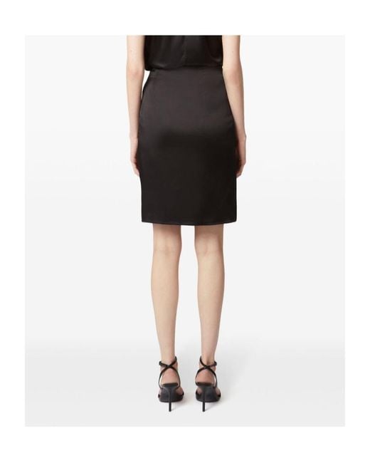 Nina Ricci Black Asymmetric Bow-Detail Skirt