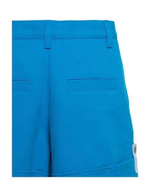 Jacquemus Blue Straight Leg Cargo Shorts for men