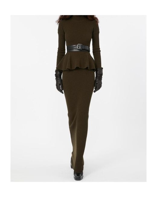 Max Mara Green Boris Knit Ribbed Skirt