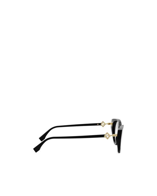Fendi White Eyewear Ff Diamonds Cat-Eye Frame Glasses