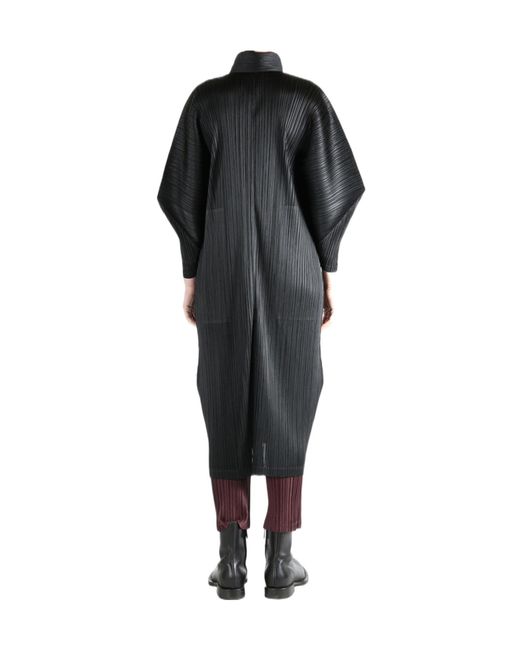 Pleats Please Issey Miyake Black Pleats Please Issey Miyake Skyline Coat