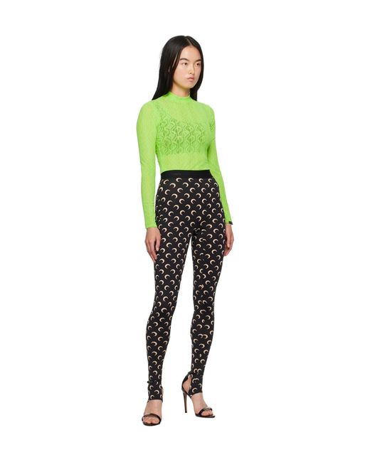 MARINE SERRE Green Translucent Long-Sleeved T-Shirt