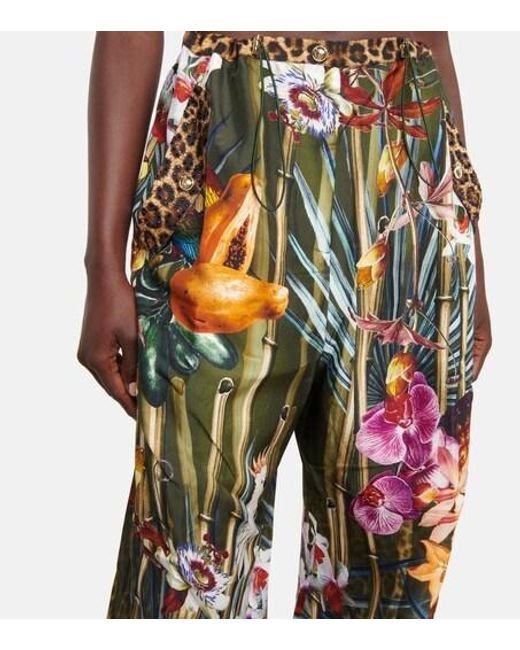 Camilla White Floral Silk Balloon Pants