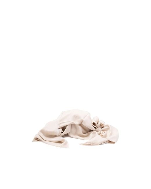 Elisabetta Franchi White Logo Pattern Scarf