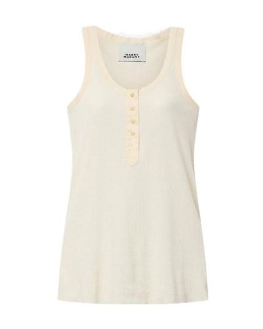Isabel Marant Natural Silk T-Shirt Helma