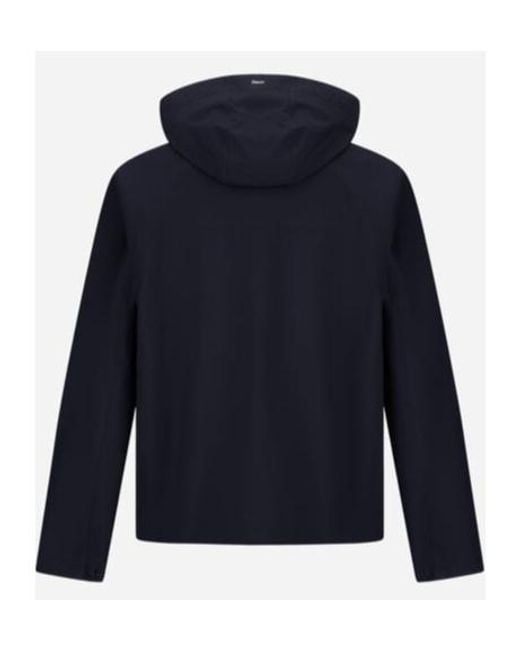 Herno Blue Zip-Up Hooded Jacket for men