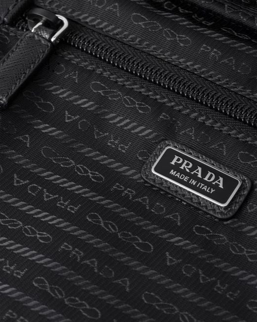 Prada Black Medium Re-Nylon Zipper Pouch for men