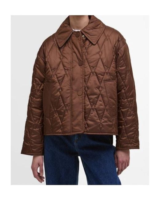 Barbour Brown Bernadette Quilted Shell Jacket