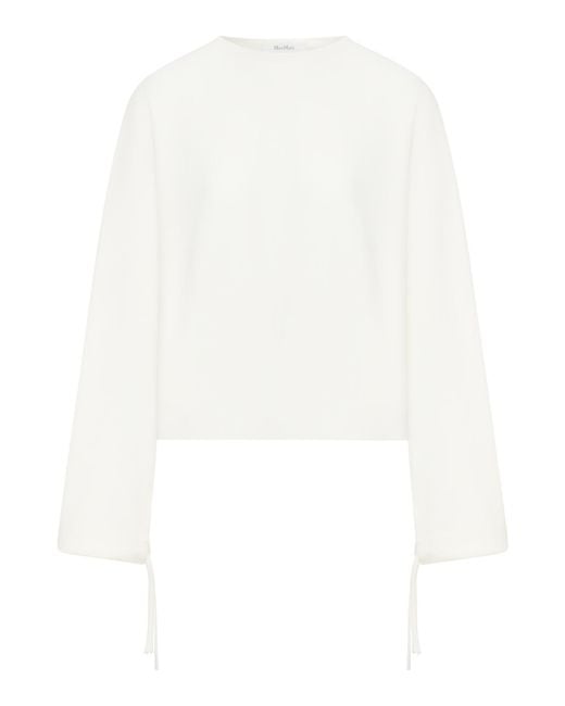 Max Mara White Wool Yarn Sweater