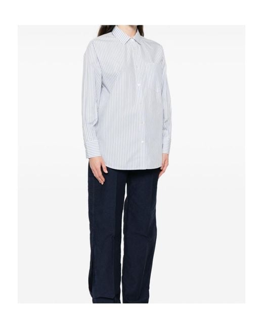 Woolrich White Striped Oversized Blouse
