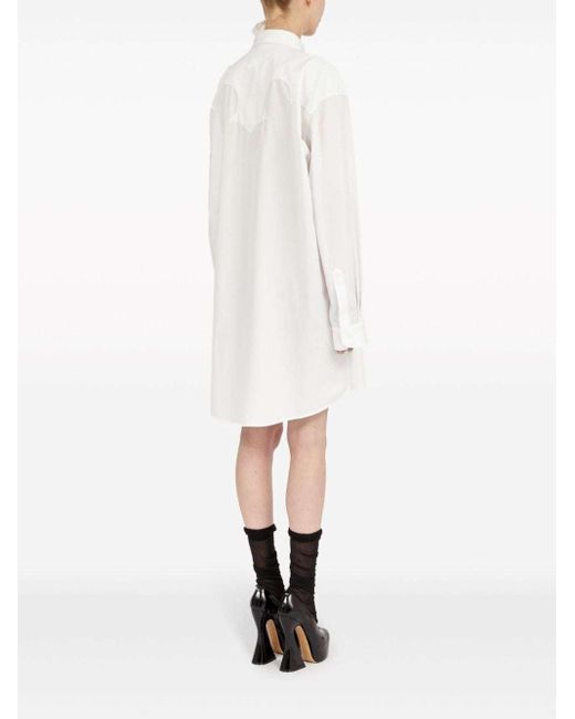 Maison Margiela White Button-Up Mini Shirt Dress