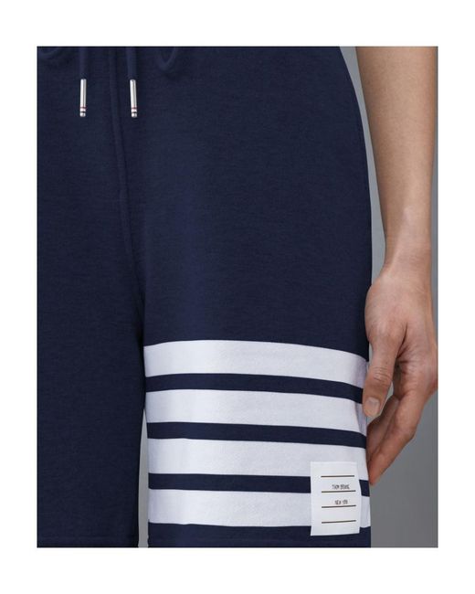 Thom Browne Blue 4-Bar Drawstring Track Shorts