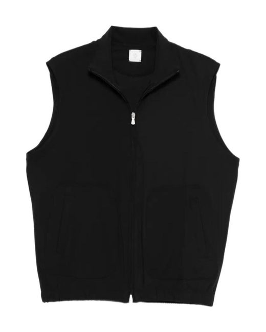 Eleventy Black Zipped Gilet for men