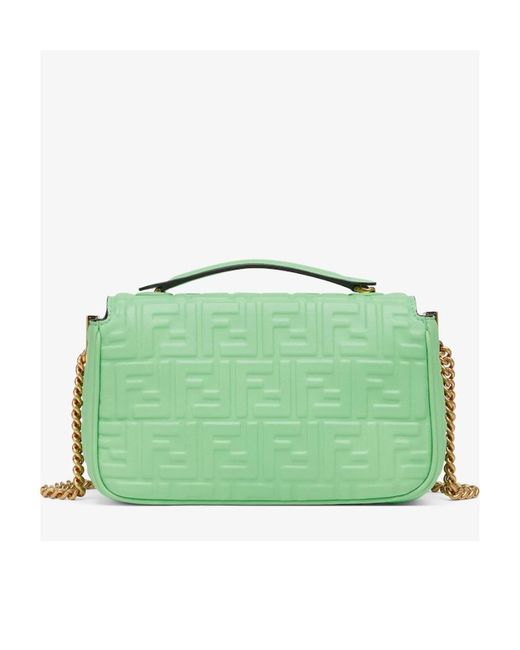 Fendi Green Ff Motif Chained Shoulder Bag