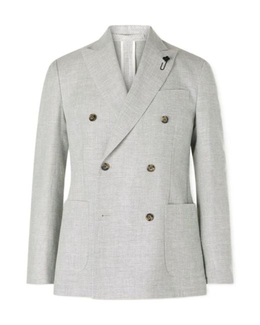 Lardini Gray Double-Breasted Jacket for men
