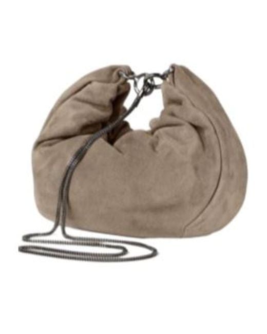 Brunello Cucinelli Metallic Brioche Precious Chain Hobo Bag
