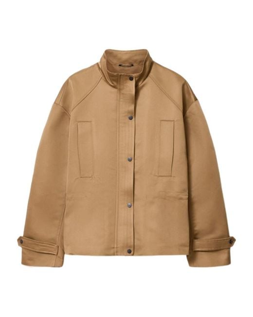 AllSaints Brown Luellah Stand-Collar Jacket