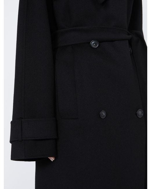 Sportmax Black Yole Double-Breasted Belted Long Coat