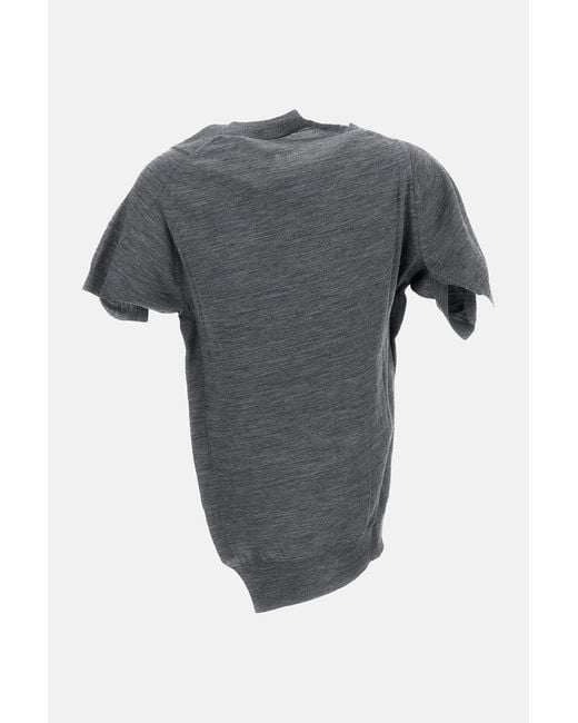 Junya Watanabe Gray Knitted Asymmetric T-Shirt