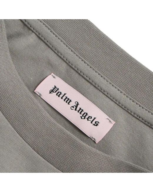 Palm Angels Gray Logo T-Shirt for men