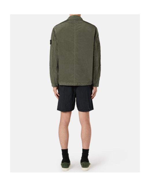 Stone Island Blue Regular Fit Mid-Length Swim Trunks With Pockets for men