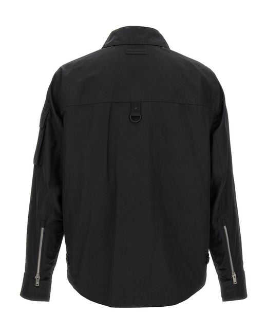 Moose Knuckles Black Collared Zip-Up Jacket for men