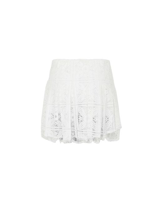 Loewe White Cotton Mini Skirt