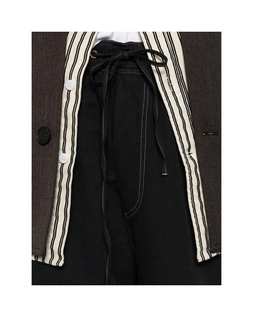 Studio Nicholson Black Drawstring Casual Pants