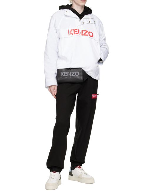 KENZO Black Paris Logo Patch Hoodie for men