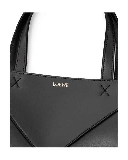 Loewe Black Mini Puzzle Fold Tote Bag