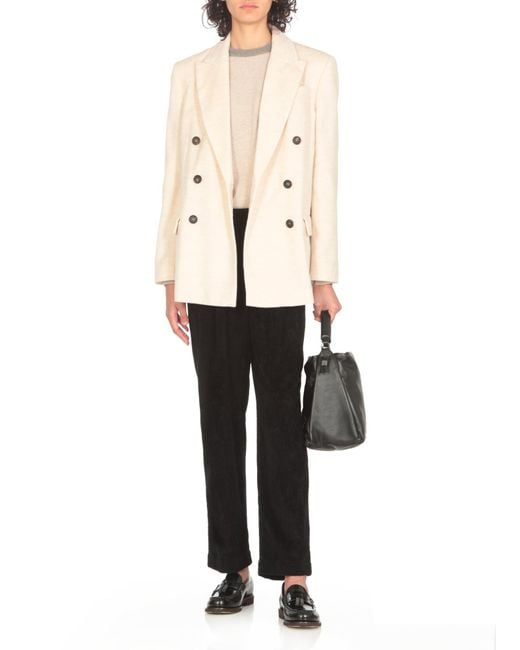 Brunello Cucinelli Natural Corduroy Double-Breasted Blazer