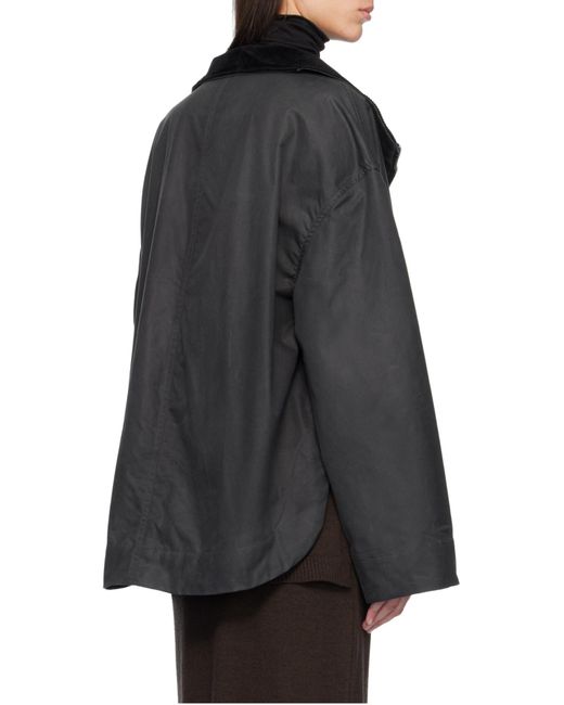 Totême  Black Totême Long Sleeved Corduroy-Collar Jacket